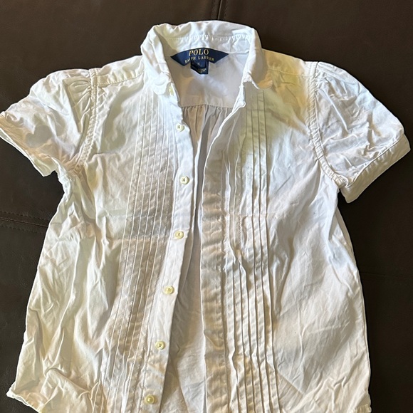 Polo by Ralph Lauren Classic White Button Down Shirt blouse size 5 girls - Picture 5 of 5